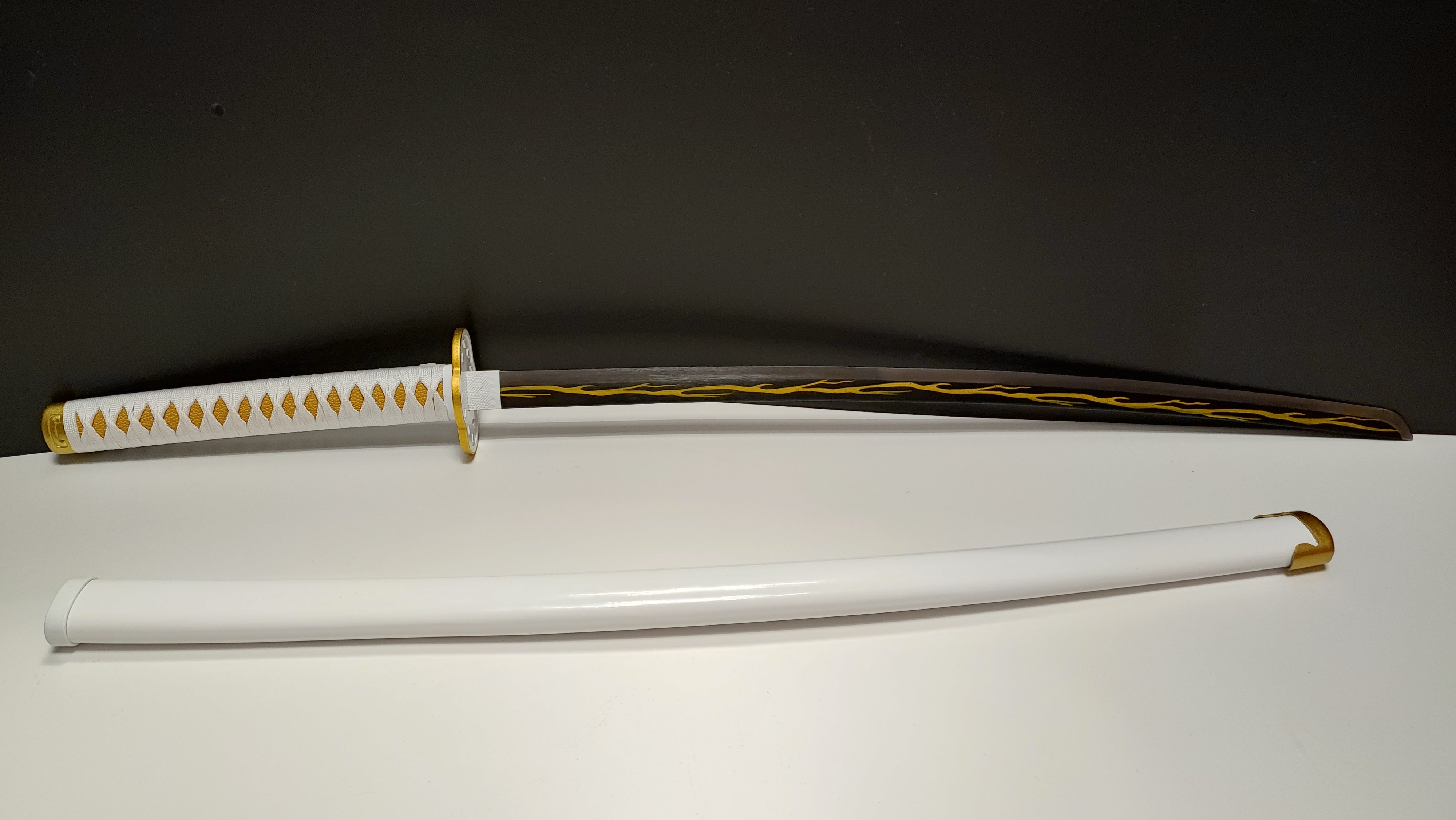 Zenitsu Katana with Bamboo Blade-Demon Slayer: Kimetsu No Yaiba