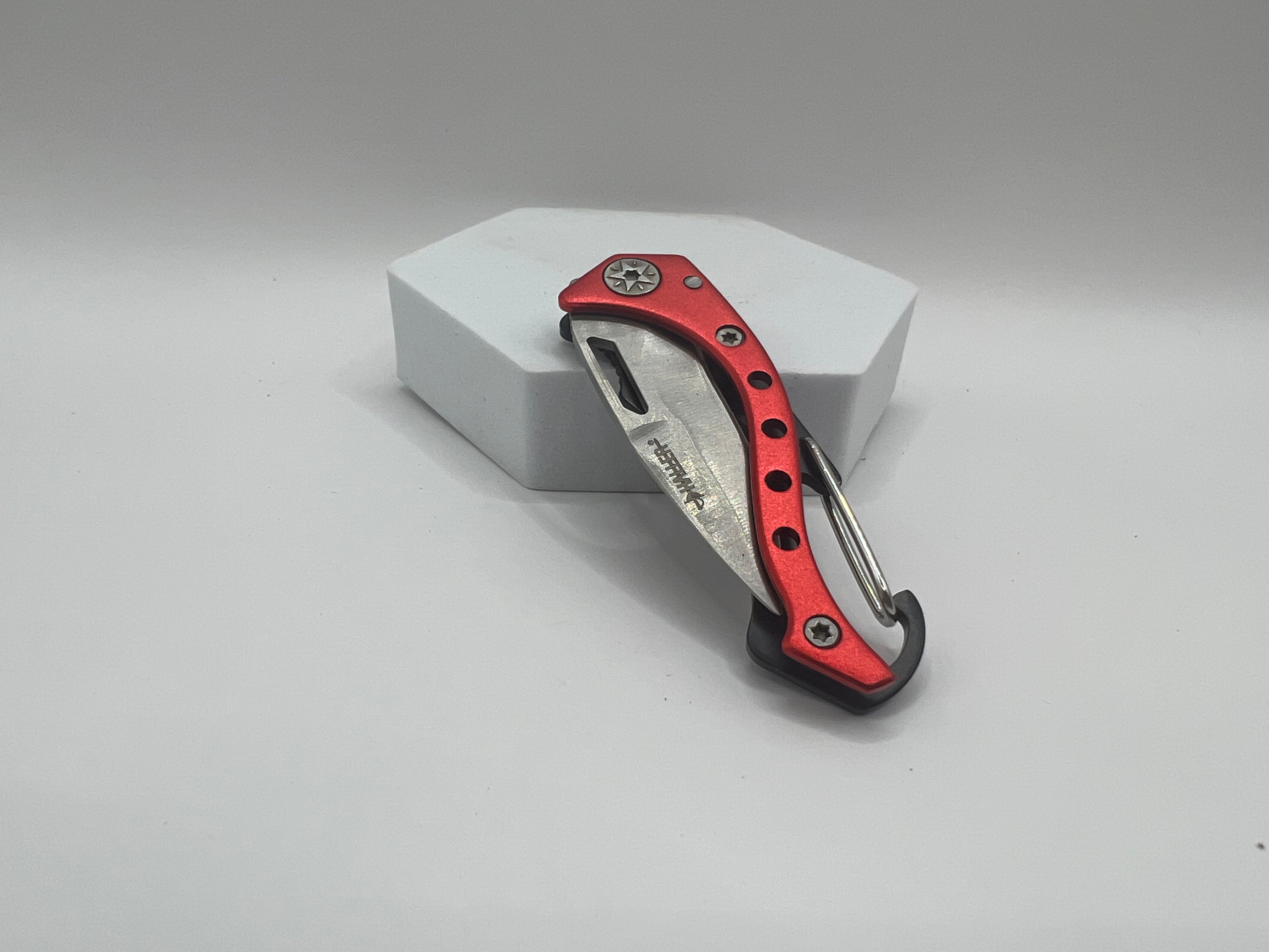 Praktisches Mini Taschenmesser mit Karabiner - Immer griffbereit!