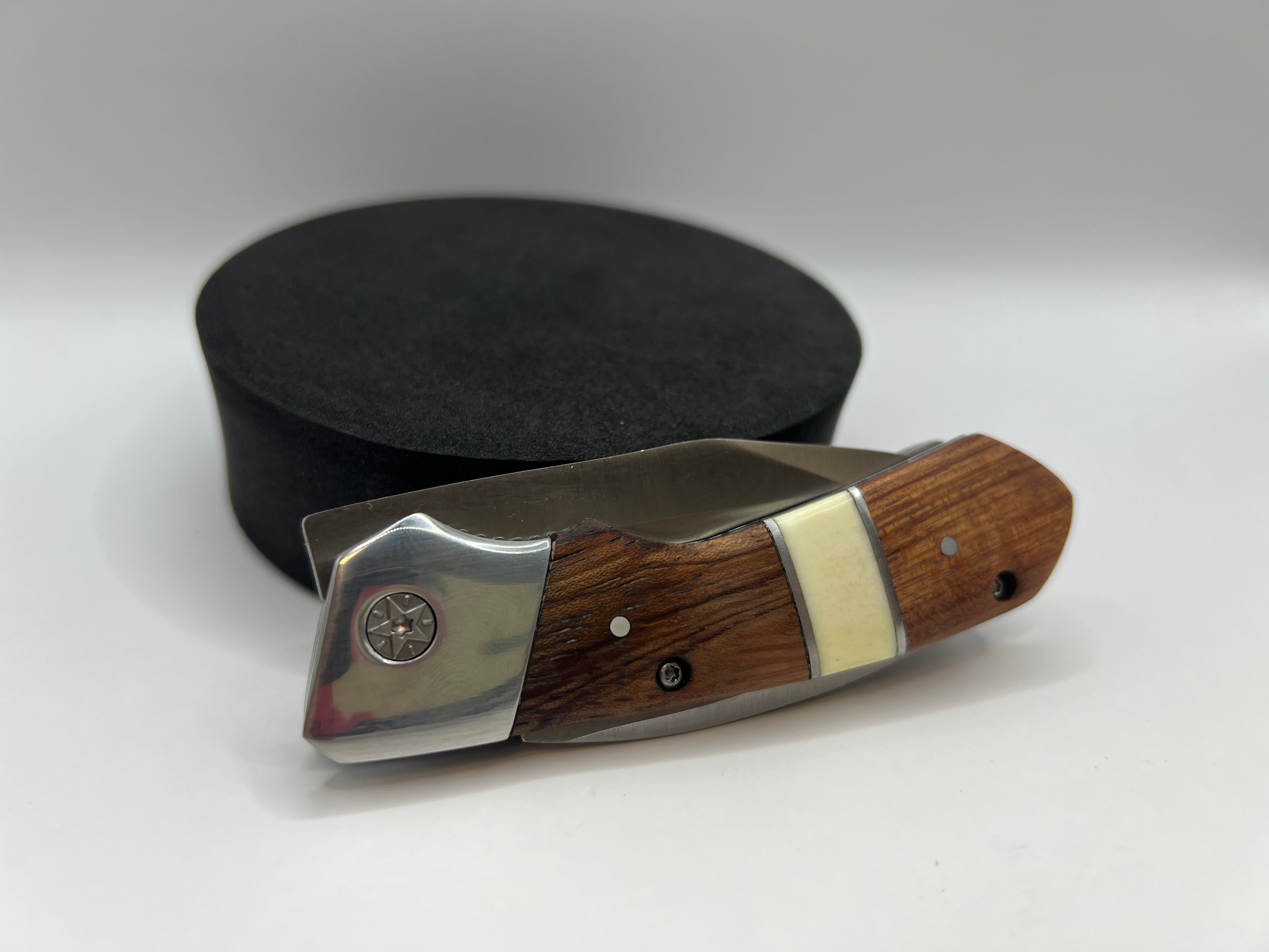 Folding Pocket Knife with Wooden Handle