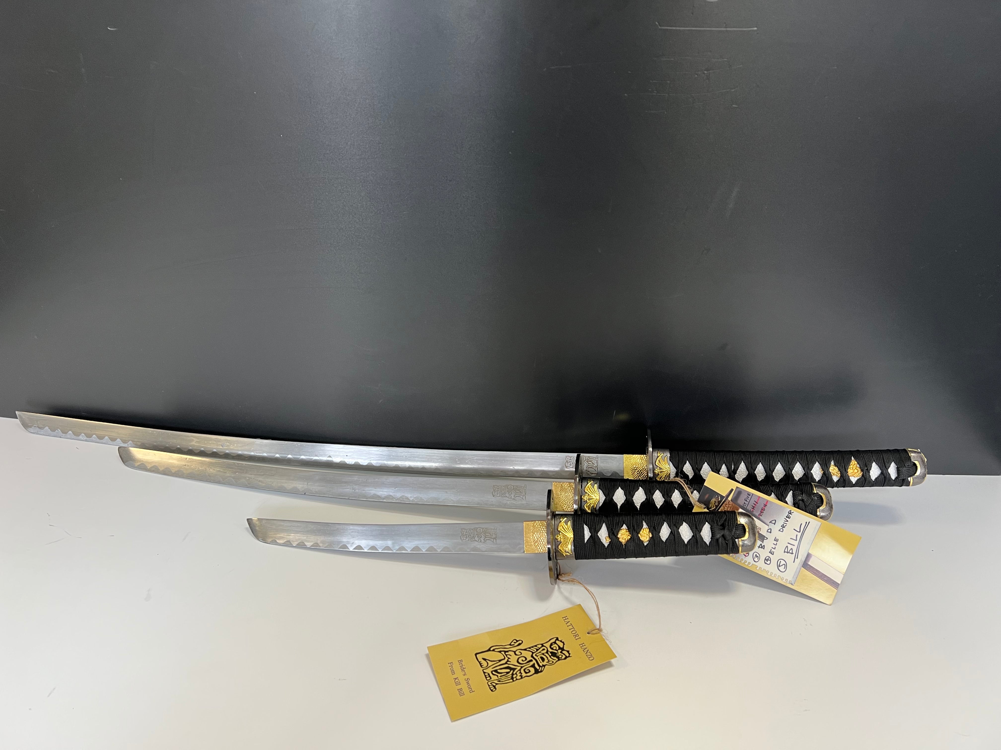 Kill Bill Brides Katana Set - Hattori Hanzo (Stainless Steel) (with Wooden Stand)