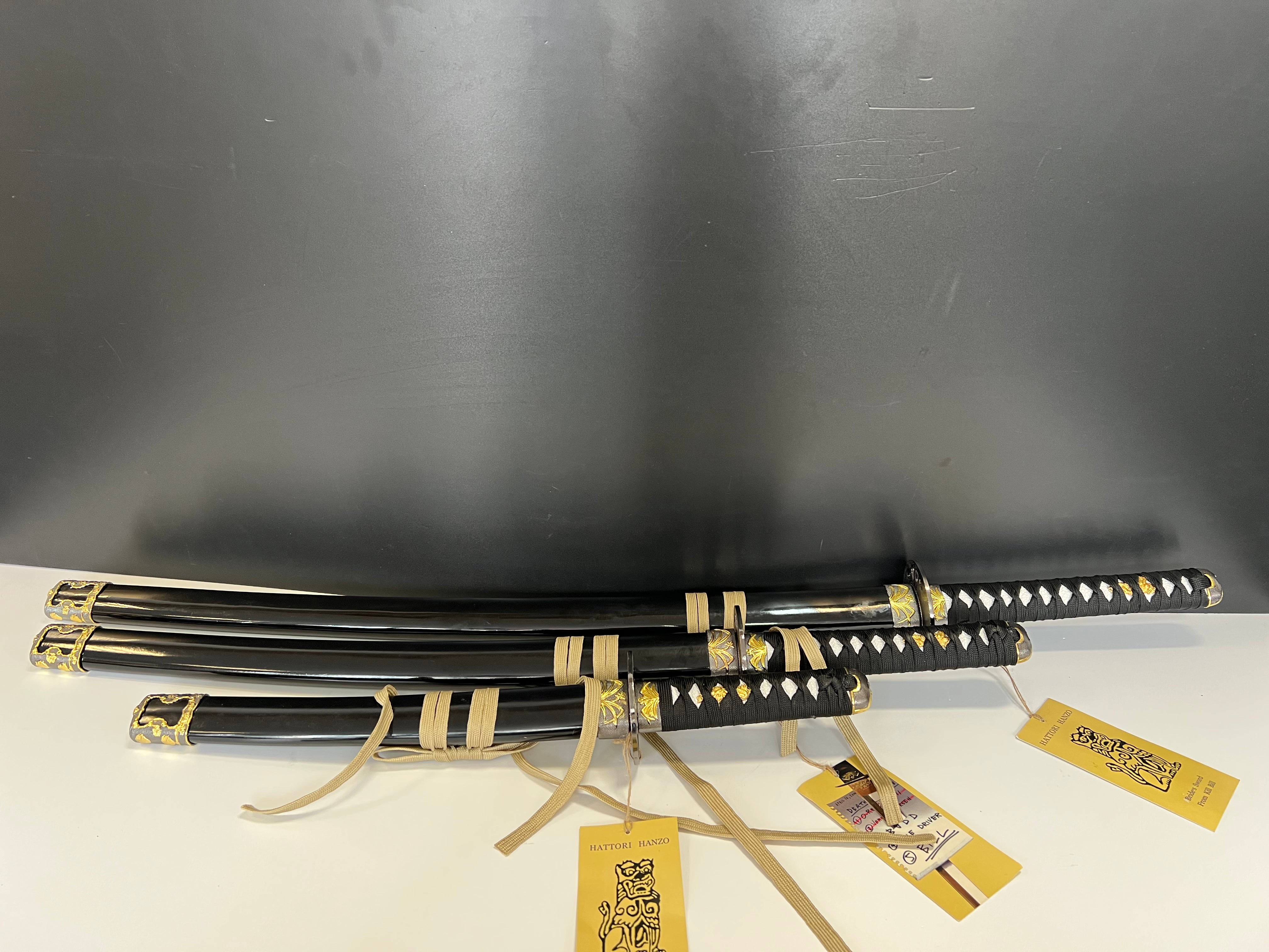 Kill Bill Brides Katana Set - Hattori Hanzo (Stainless Steel) (with Wooden Stand)