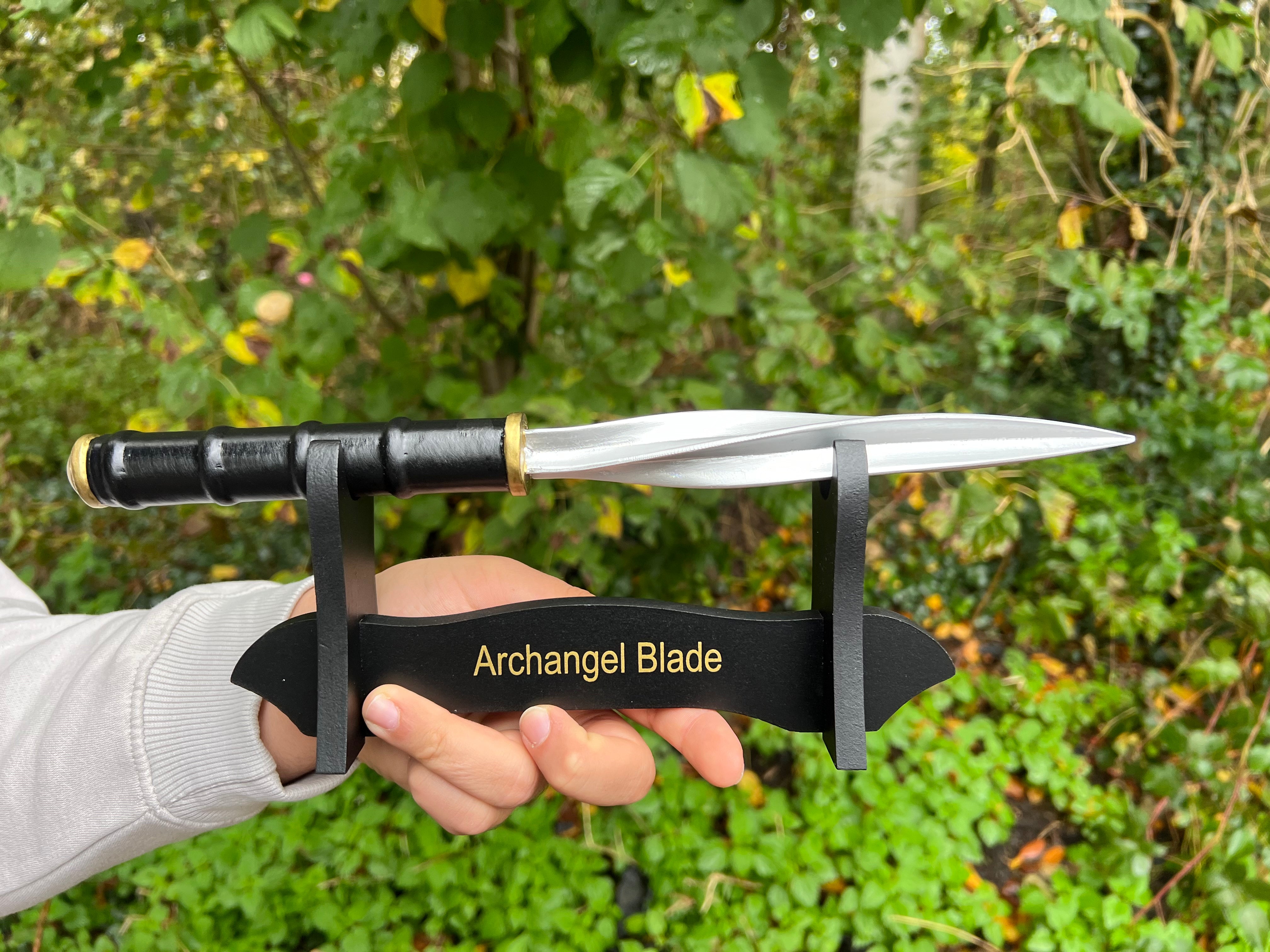 Archangel Blade - Supernatural with wooden table stand