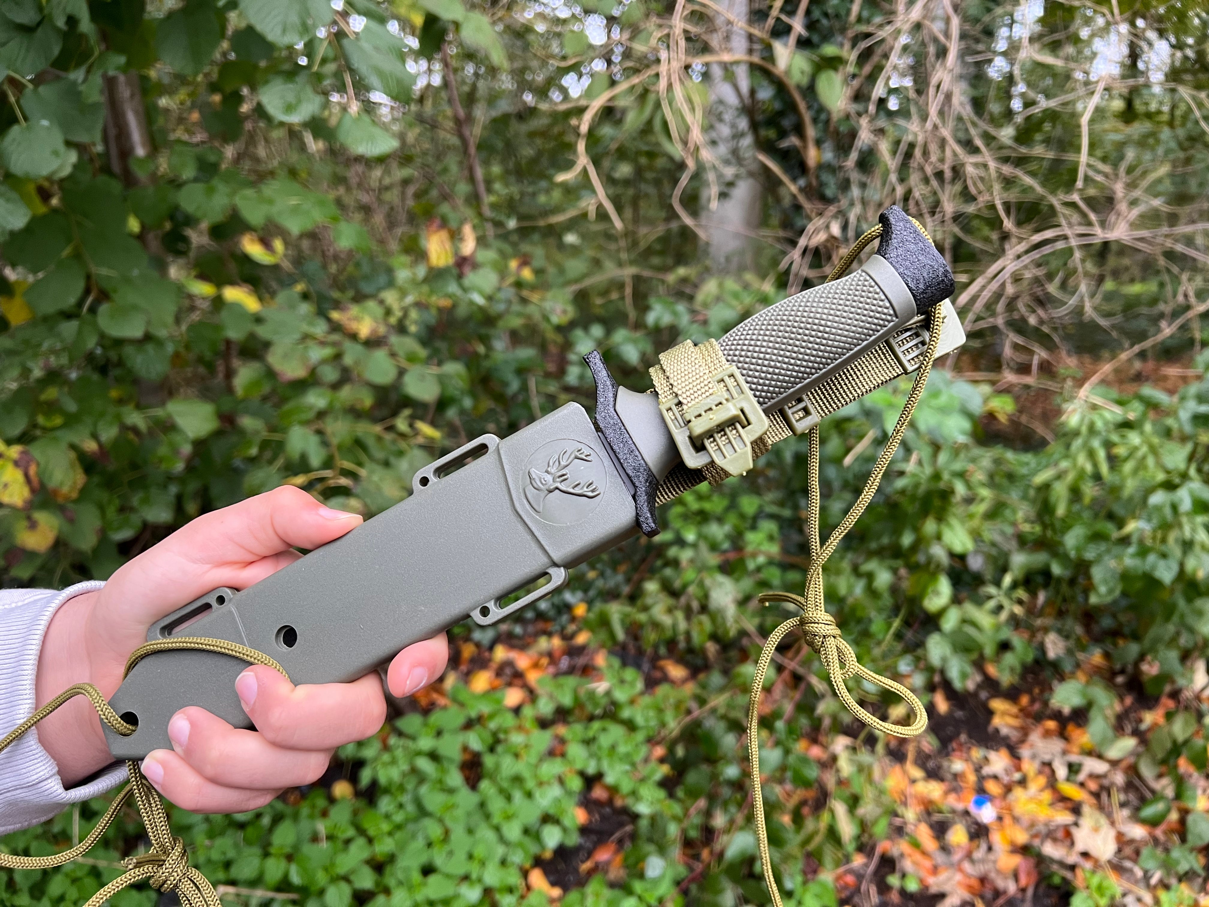 Survival knife "Rambo Tactical"-outdoor companion with hard anodizing and rigid holster