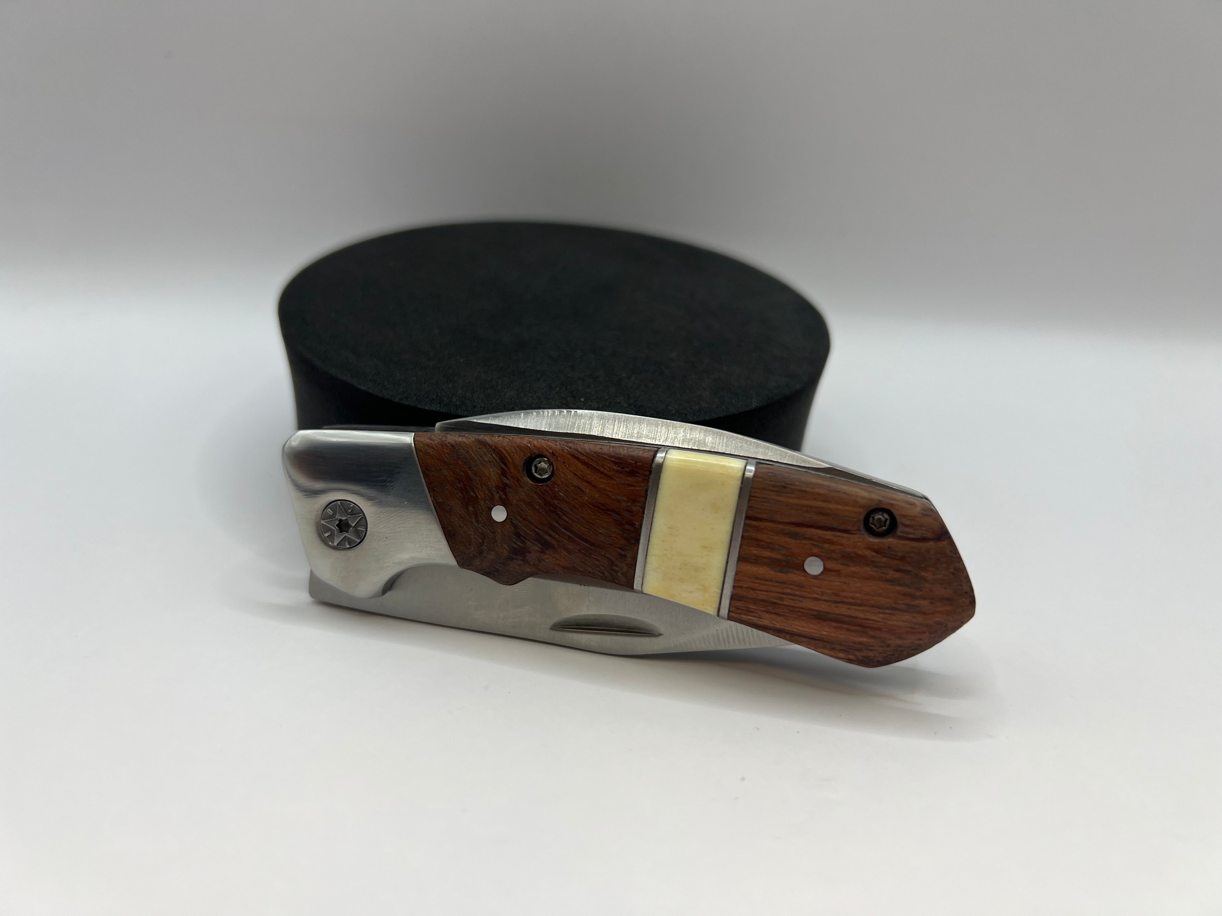 Folding Pocket Knife with Wooden Handle