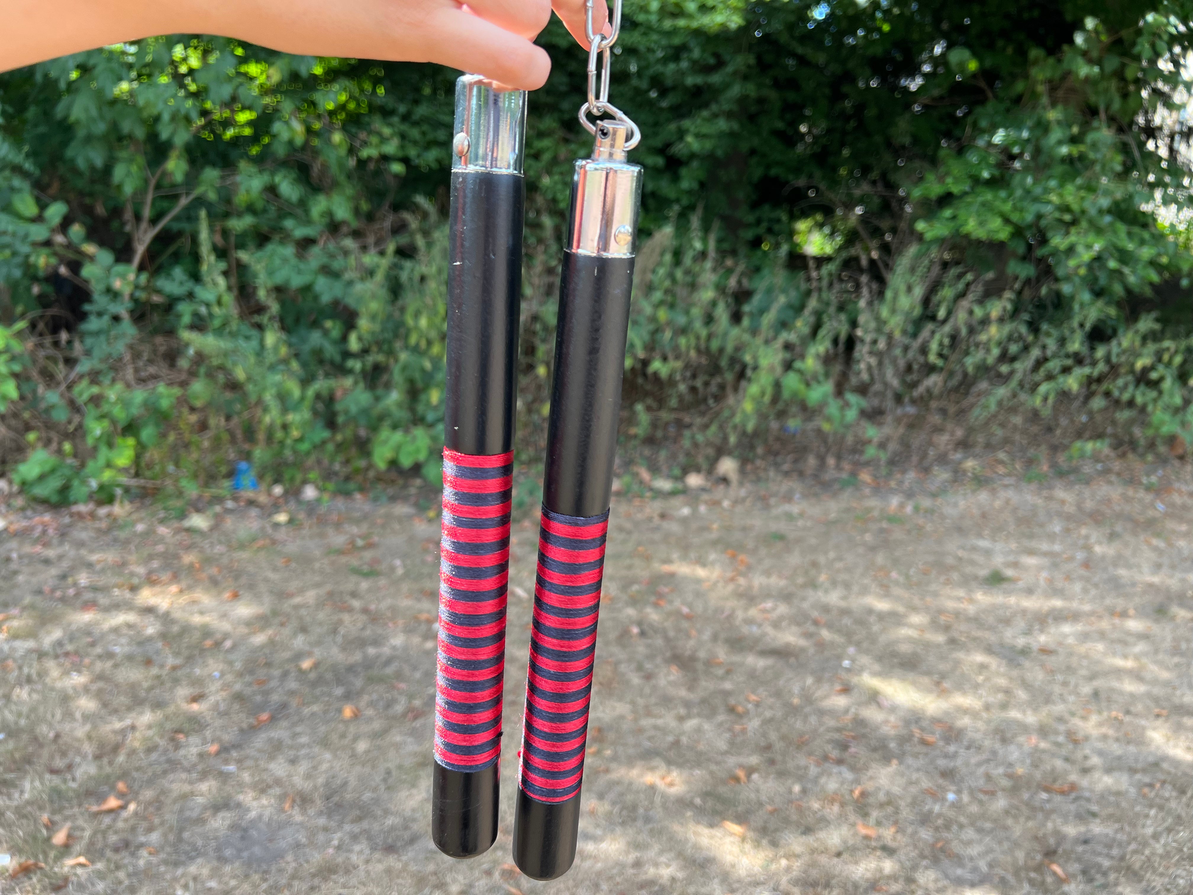 Nunchakus with red stripes